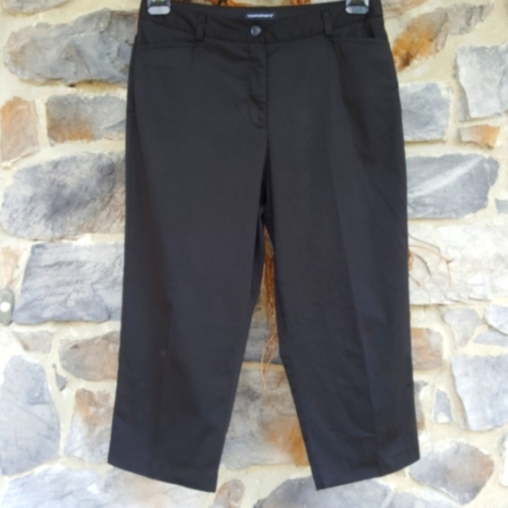 COUNTERPARTS ♡ Gorgeous Black Cropped Dress Capri Pants w/Front|Back Pockets 12